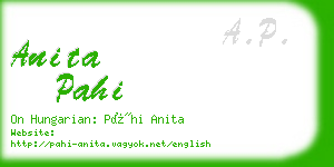 anita pahi business card